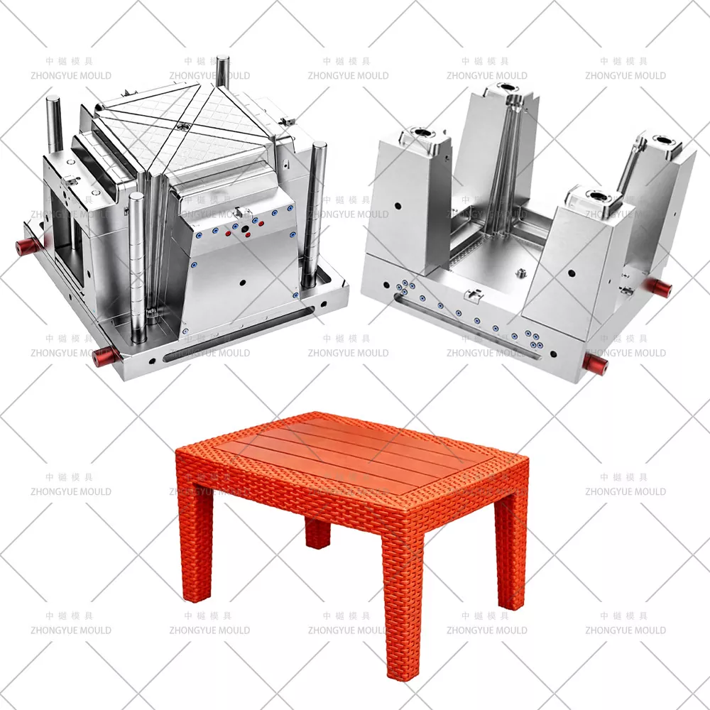 Plastic lage rotan tafelvorm